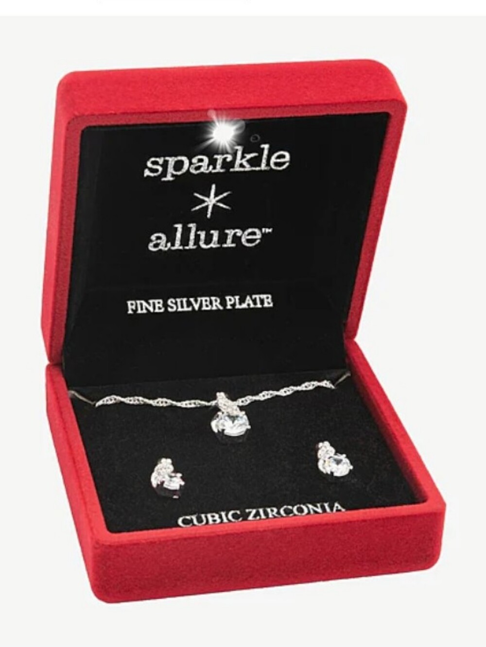 Sparkle Allure-2pc Infinity Necklace & Earrings Set In Light Up Gift Box ❤️